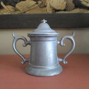 Vintage Wilton Armetale Sugar Bowl with Lid Ornate Queen Anne 1970's